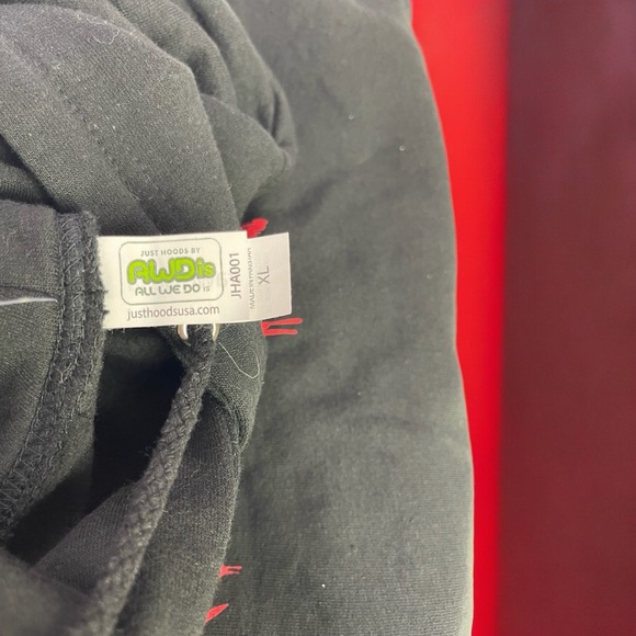 Just Hoods By AWDis Six Flags Fright Fest Long Sleeve Black Hoodie Size XL NWT - Picture 9 of 9